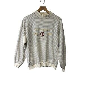 Vintage Women’s Casual Equipe Original Sport Logo Stripped Sweater Small Flaws